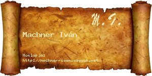 Machner Iván névjegykártya